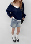 Kb Back Pocket Denim Mini Skirt Pants