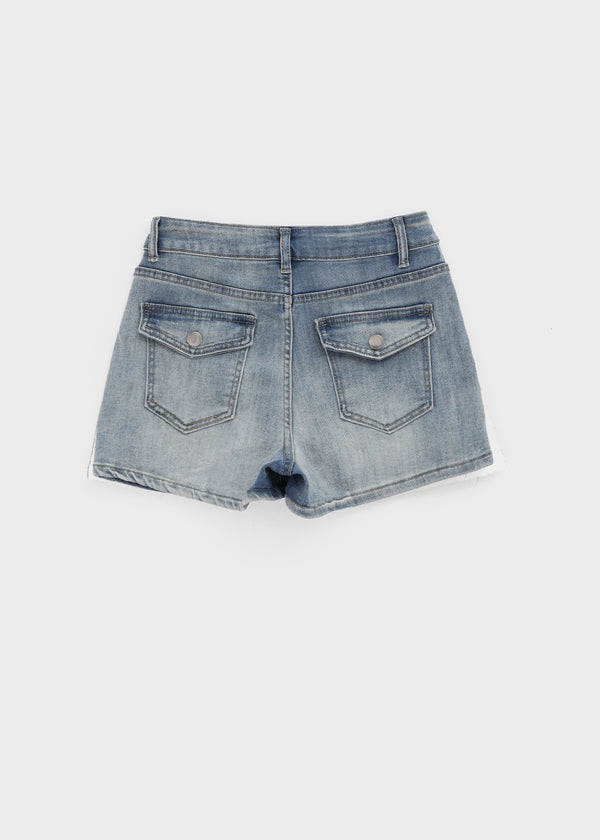 Kb Back Pocket Denim Mini Skirt Pants