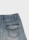 Kb Back Pocket Denim Mini Skirt Pants