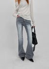 Loctong Hip-dip Washed Bootcut Denim Pants