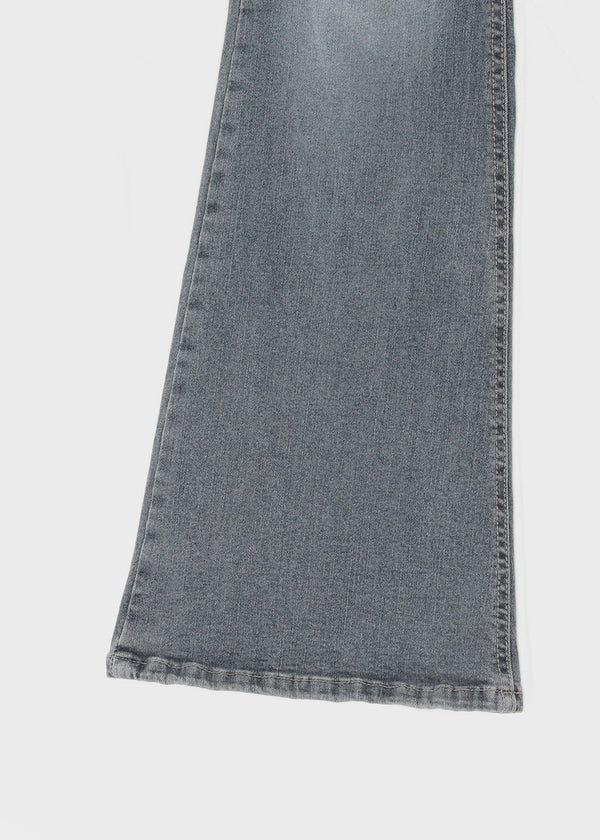 Loctong Hip-dip Washed Bootcut Denim Pants