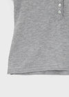 Shadin Button V-sleeve Short Sleeve Knit