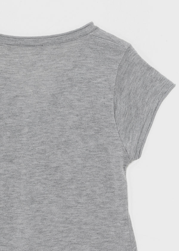 Shadin Button V-sleeve Short Sleeve Knit