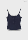 Flobin Button Layered Sleeveless (Built-in Cap)