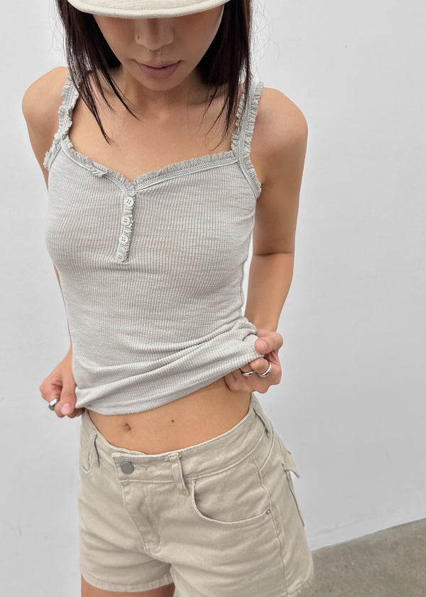 Gelat Vintage Button Lace Sleeveless
