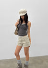 Gelat Vintage Button Lace Sleeveless