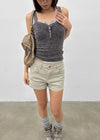 Gelat Vintage Button Lace Sleeveless