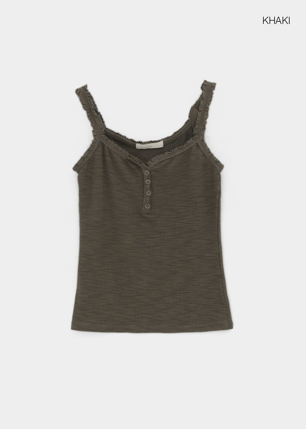 Gelat Vintage Button Lace Sleeveless