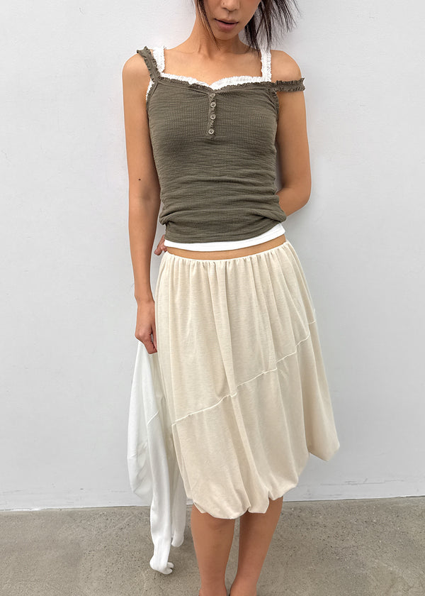 Territ Balloon Banding Midi Skirt