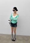 Zeu Back Pocket Denim Shorts (Belt Set)