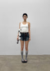Zeu Back Pocket Denim Shorts (Belt Set)