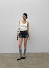 Zeu Back Pocket Denim Shorts (Belt Set)