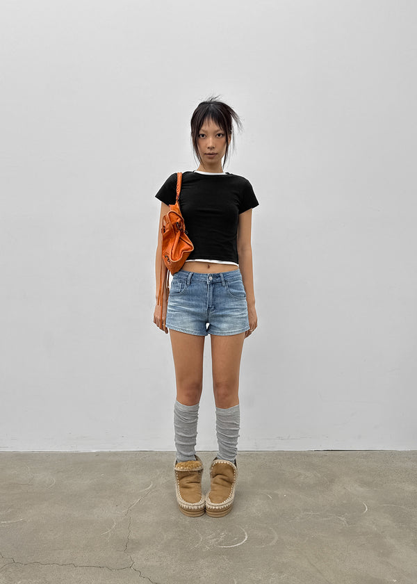 V-An Back Pocket Denim Shorts