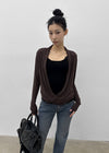 Muav Shirred Wrap Long Sleeve Tee