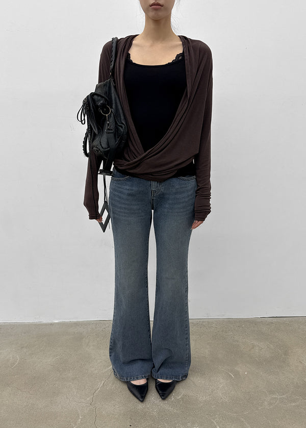 Muav Shirred Wrap Long Sleeve Tee