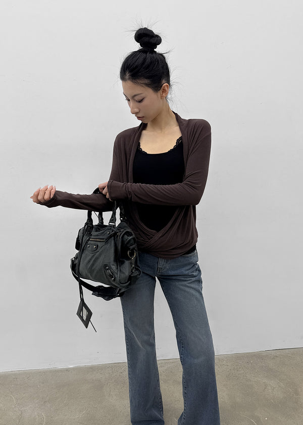 Muav Shirred Wrap Long Sleeve Tee