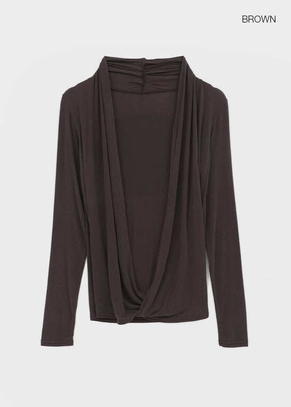Muav Shirred Wrap Long Sleeve Tee