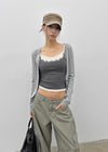 Ruav Button Round Cardigan