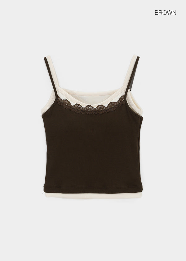 Abelve Lace Layered Sleeveless (Built-in Cap)