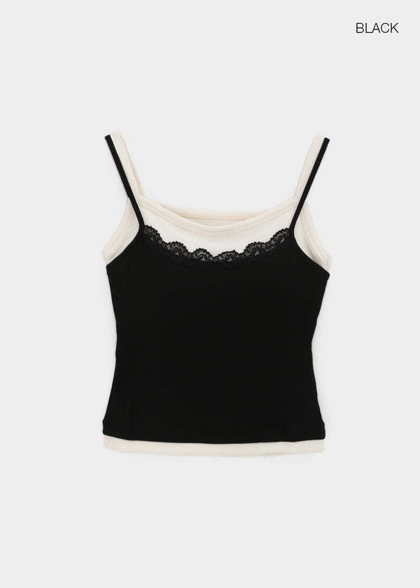 Abelve Lace Layered Sleeveless (Built-in Cap)