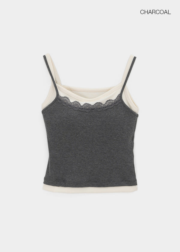 Abelve Lace Layered Sleeveless (Built-in Cap)