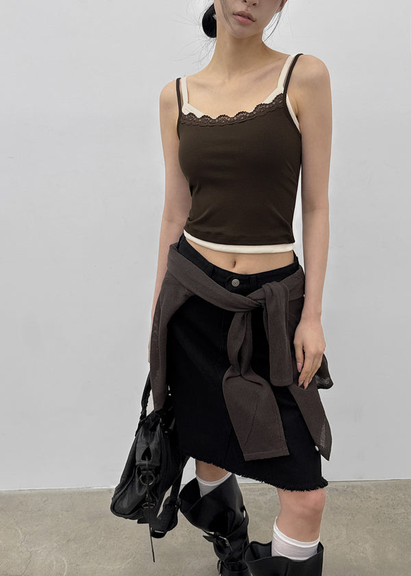 Abelve Lace Layered Sleeveless (Built-in Cap)