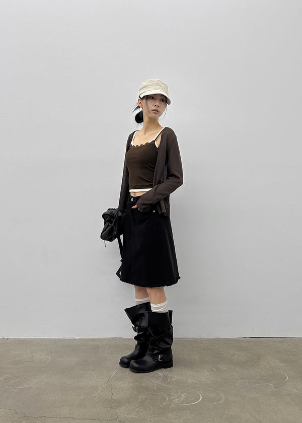 Abelve Lace Layered Sleeveless (Built-in Cap)