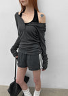 Rotine Henley Neck Long-sleeve Hoodie