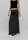 Pelian Nylon Shirred Long Skirt