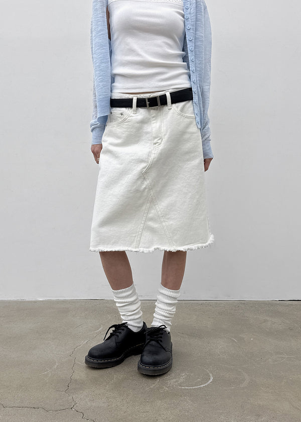 Onetic Cutting Cotton Midi Skirt