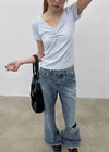 Picoten Twist V-neck Short Sleeve Tee