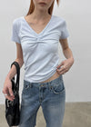 Picoten Twist V-neck Short Sleeve Tee