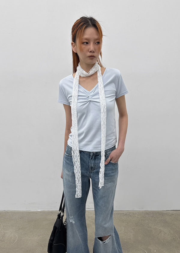 Picoten Twist V-neck Short Sleeve Tee