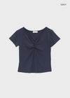 Picoten Twist V-neck Short Sleeve Tee