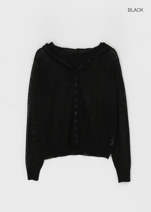 Sate Summer Knit Hooded Cardigan