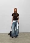 Lacquer Wash Balloon Wide Denim Pants