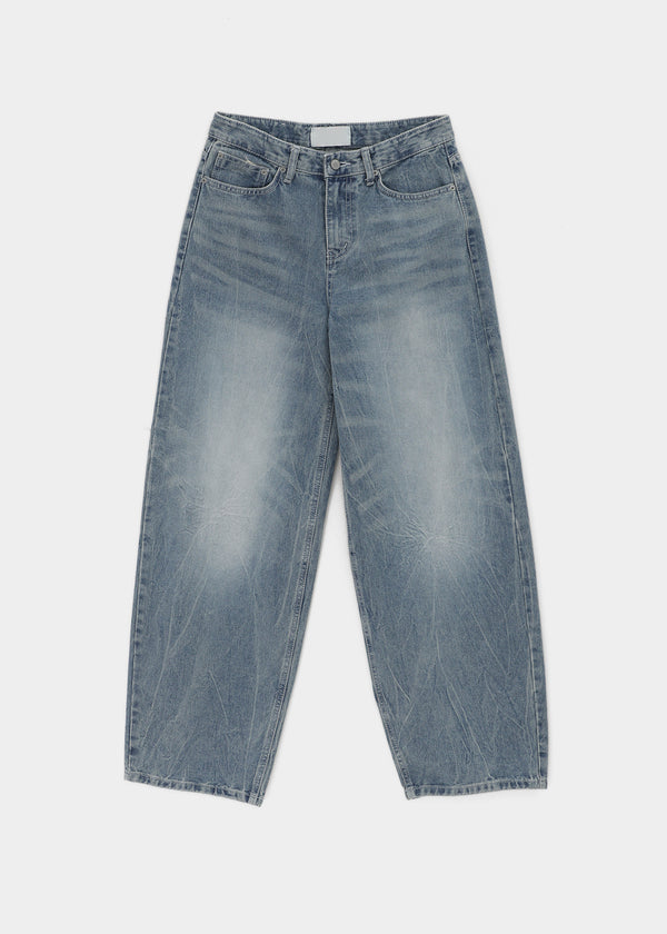 Lacquer Wash Balloon Wide Denim Pants