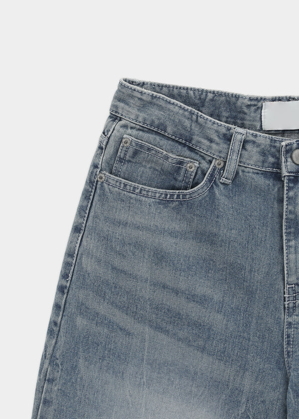 Lacquer Wash Balloon Wide Denim Pants