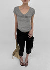 Four-hook Cotton Spandex Capri Pants
