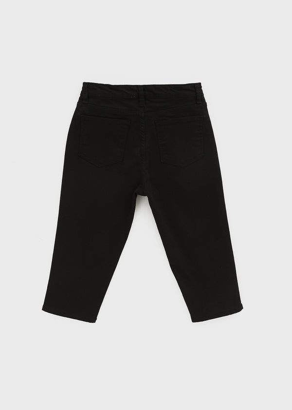 Four-hook Cotton Spandex Capri Pants