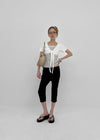 Four-hook Cotton Spandex Capri Pants
