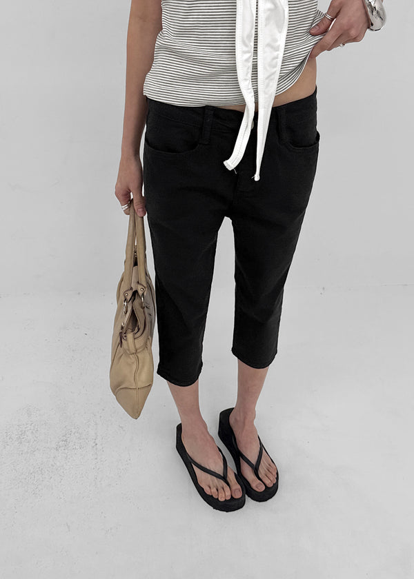 Four-hook Cotton Spandex Capri Pants