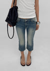 Pieto Low-waisted Denim Capri Pants