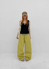 Parlen Slim-waisted Wide Cotton Pants