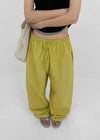 Parlen Slim-waisted Wide Cotton Pants