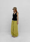 Parlen Slim-waisted Wide Cotton Pants