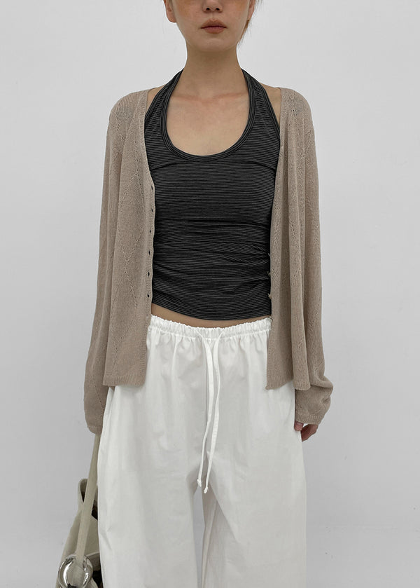 Pollenne Slim Fit Long Halter Sleeveless Top