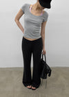 Ironi Halter Layered Cap Sleeve Short Sleeve Tee