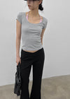 Ironi Halter Layered Cap Sleeve Short Sleeve Tee