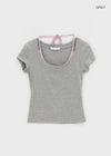 Ironi Halter Layered Cap Sleeve Short Sleeve Tee